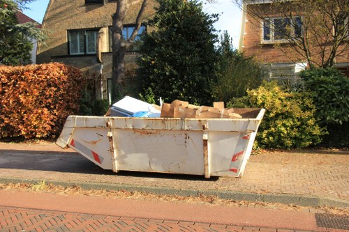 Public area with approved skip placement